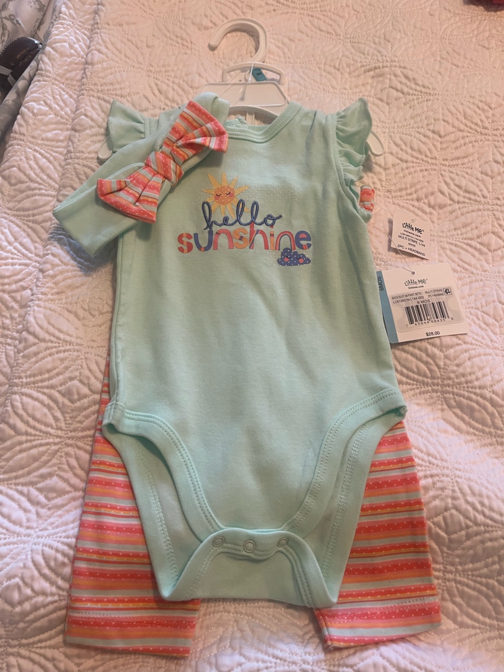 Little Me 3 piece outfit with headband